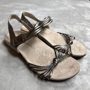 Vionic Talulah Women’s Size 12 Gray Strappy Adjustable Sandals Orthotic Footbed